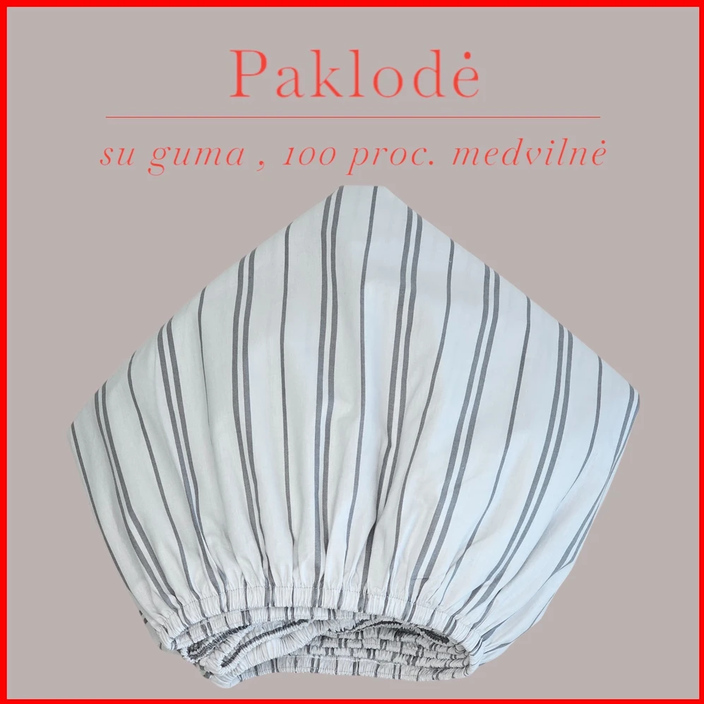 Paklodė su guma - 180x200+20cm.