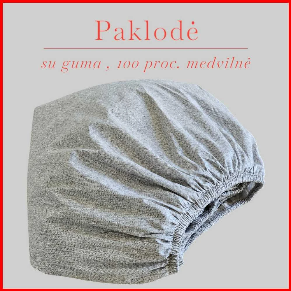 Paklodė su guma 100/140/160/180/200x200+20cm. - 200x200+20cm.
