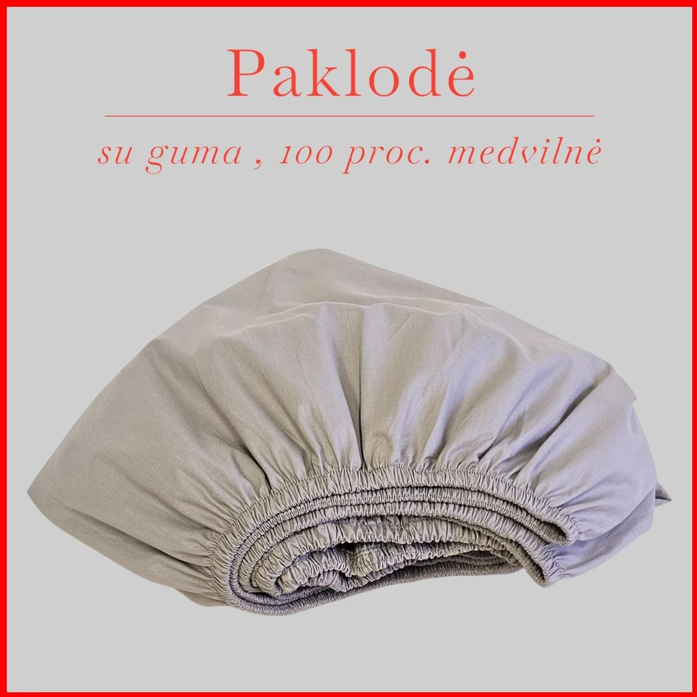 Paklodė su guma - 100x200+20cm.
