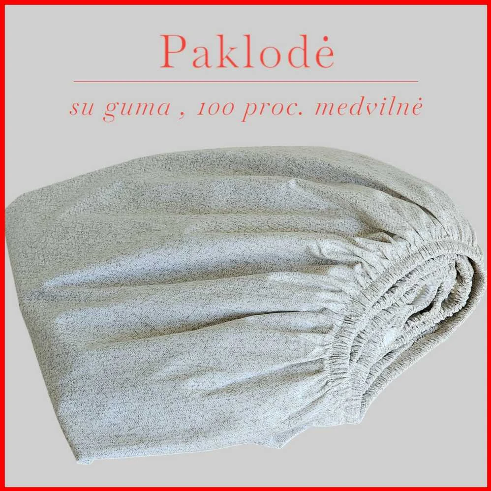 Paklodė su guma 100/140/160/180/200x200+20cm. - 140x200+20cm.