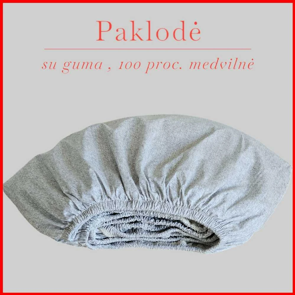 Paklodė su guma 100/140/160/180x200+30cm. - 180x200+30cm.
