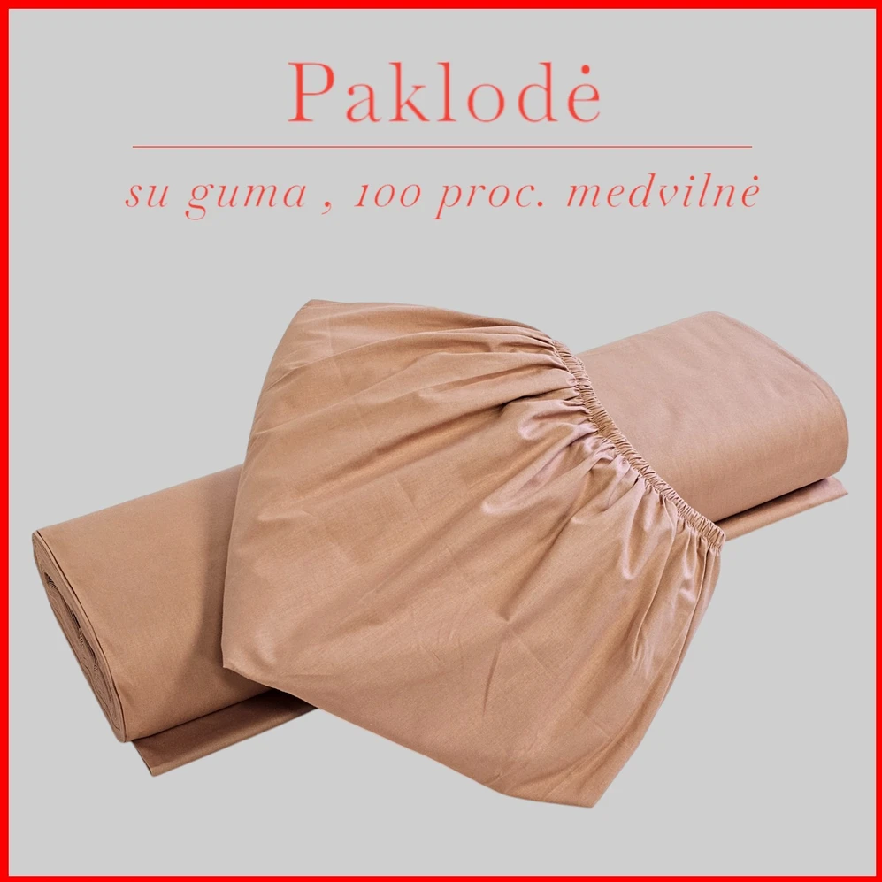Paklodė su guma - 180x200+30cm.