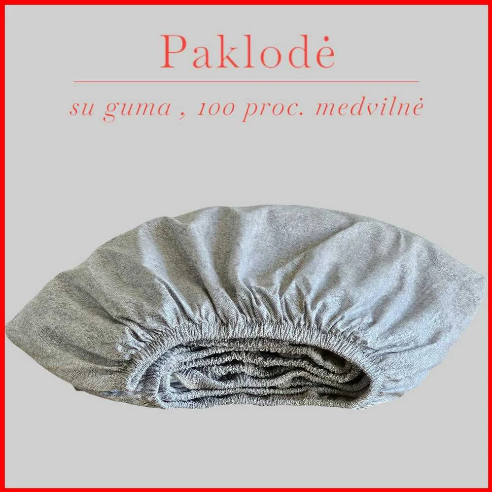 Paklodė su guma 100/140/160/180x200+30cm. - 180x200+30cm.