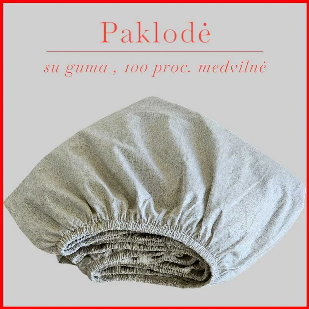 Paklodė su guma 100/140/160/180x200+30cm. - 140x200+30cm.