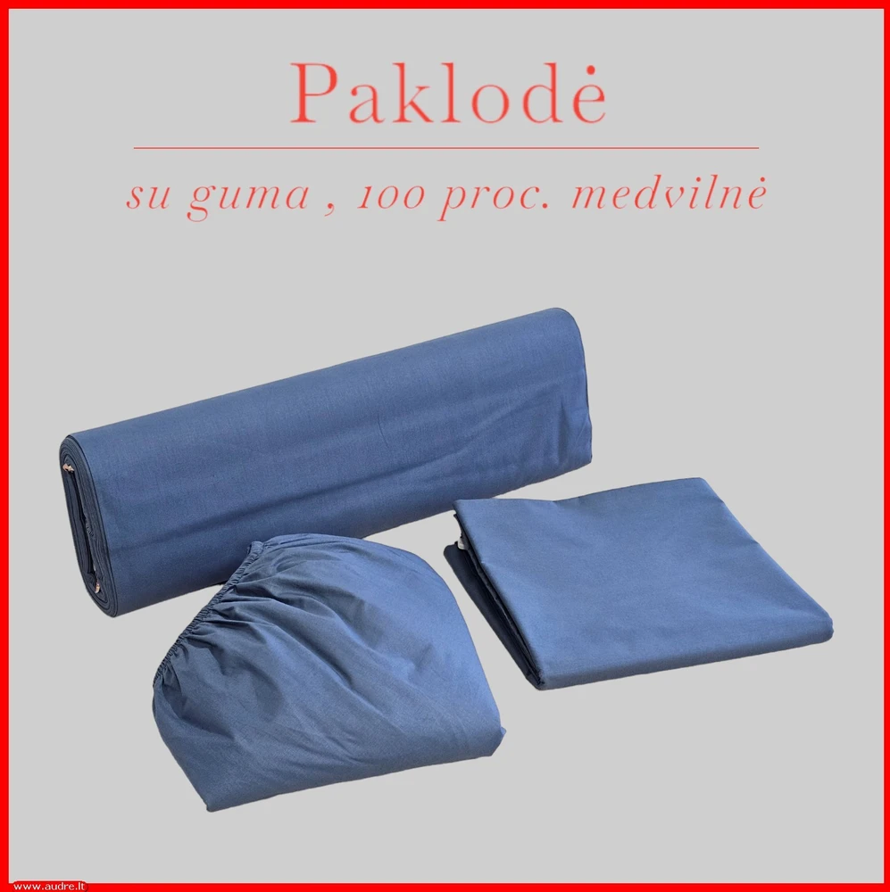 Paklodė su guma - 180x200+30cm.