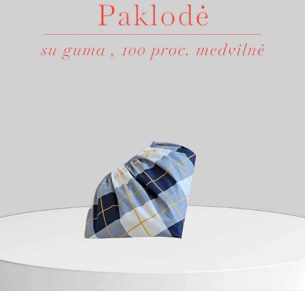 Paklodė su guma 100/140/160/180/200x200+20cm. - 160x200+20cm.