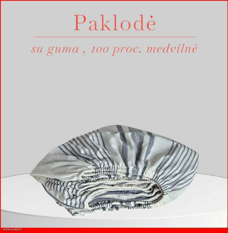 Paklodė su guma 100/140/160/180/200x200+20cm. - 100x200+20cm.