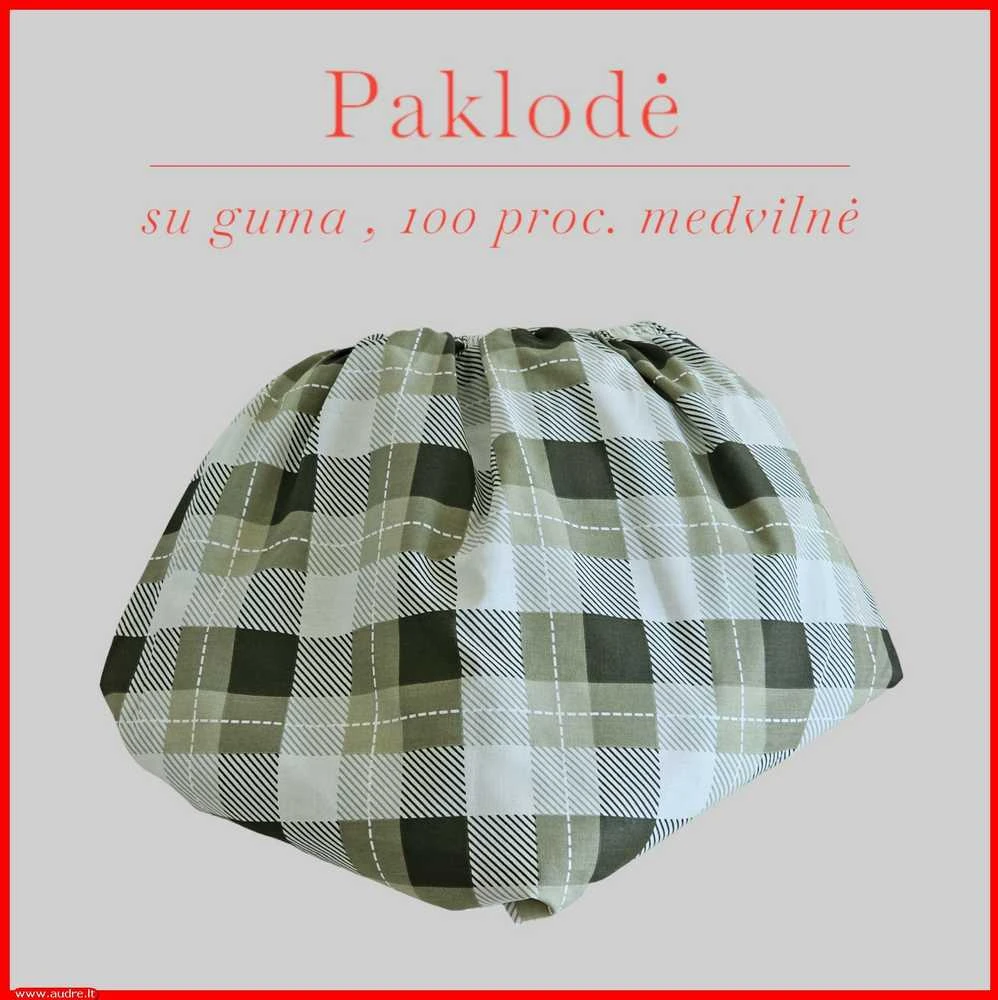 Paklodė su guma 100/140/160/180/200x200+20cm. - 100x200+20cm.