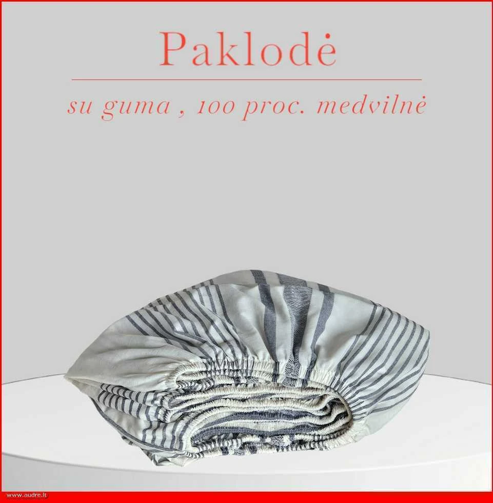 Paklodė su guma 100/140/160/180/200x200+20cm. - 100x200+30cm.