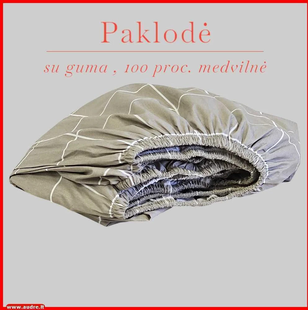 Paklodė su guma 100/140/160/180/200x200+20cm. - 160x200+20cm.