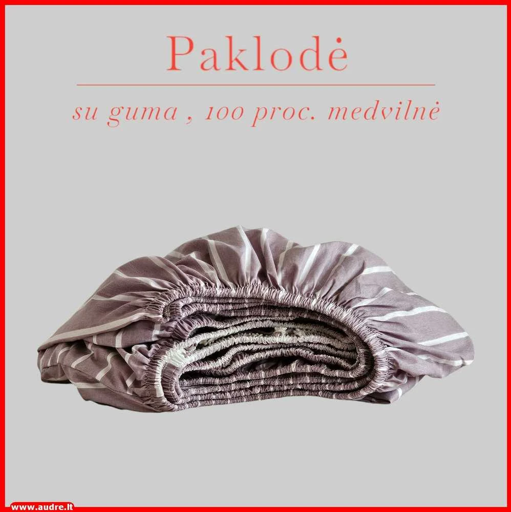 Paklodė su guma 100/140/160/180/200x200+20cm. - 100x200+20cm.