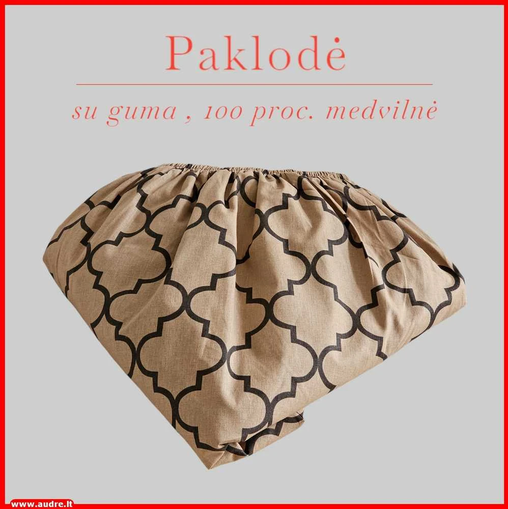 Paklodė su guma 100/140/160/180/200x200+20cm. - 100x200+20cm.