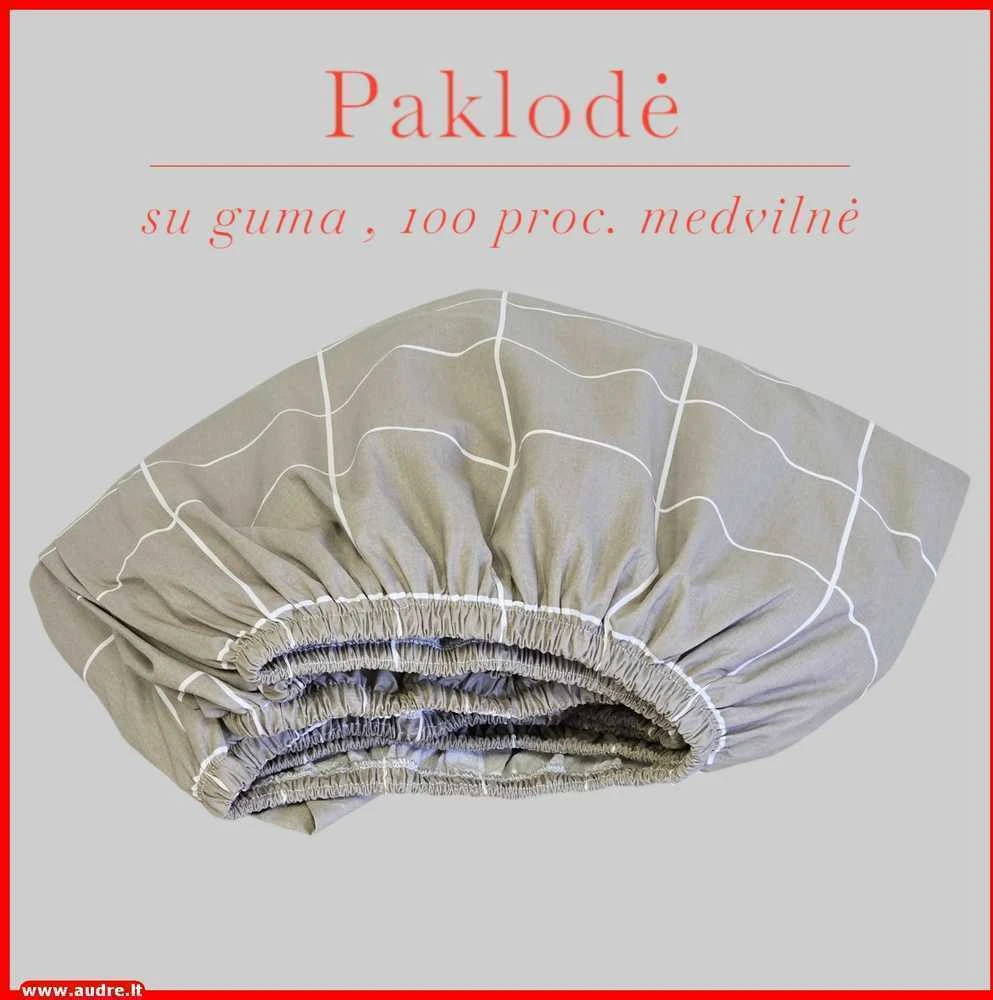 Paklodė su guma 100/140/160/180/200x200+20cm. - 160x200+20cm.