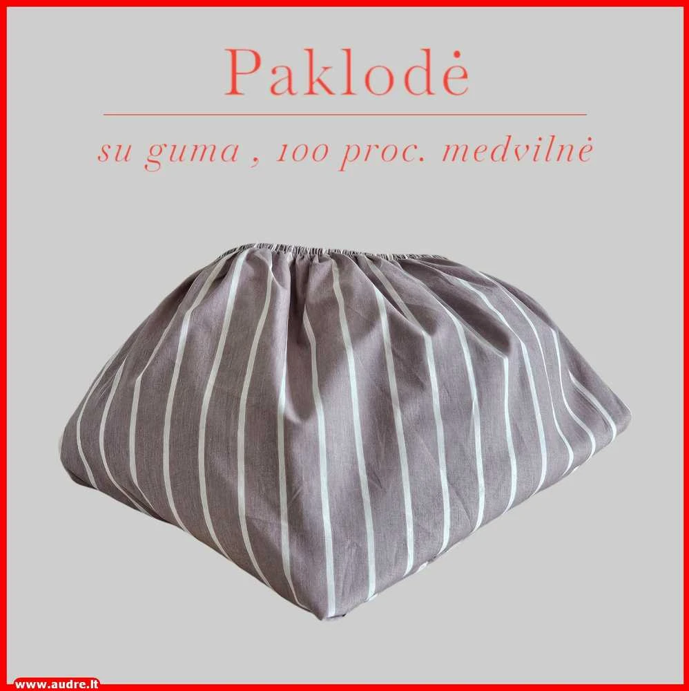 Paklodė su guma 100/140/160/180/200x200+20cm. - 100x200+20cm.