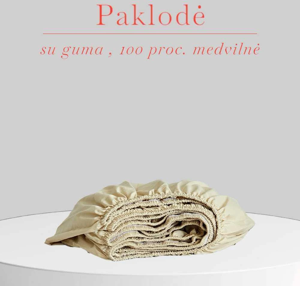 Paklodė su guma 100/140/160/180/200x200+20cm. - 100x200+20cm.