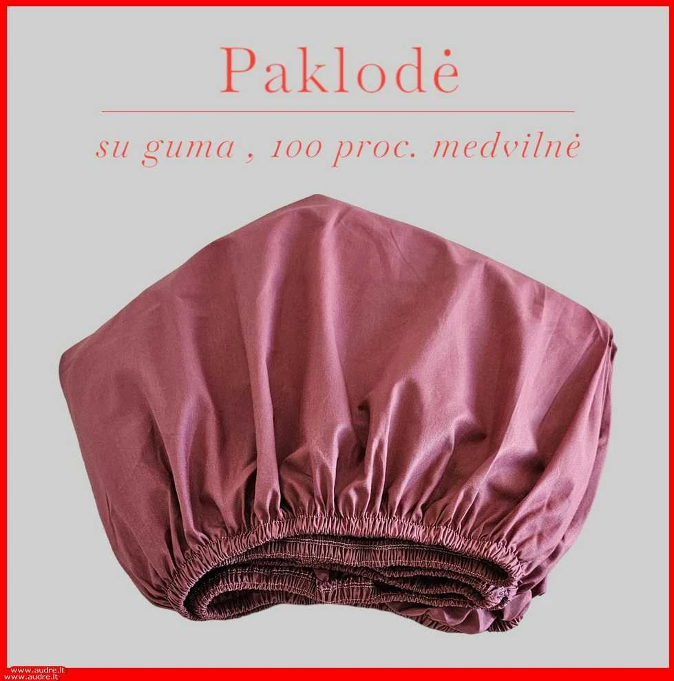 Paklodė su guma 100/140/160/180/200x200+20cm. - 100x200+20cm.