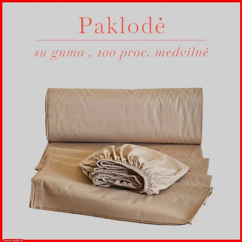 Paklodė su guma 100/140/160/180/200x200+20cm. - 160x200+20cm.