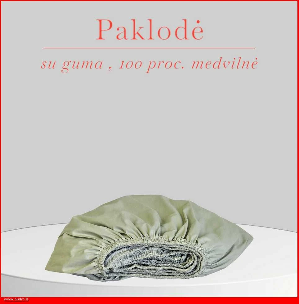 Paklodė su guma 100/140/160/180/200x200+20cm. - 100x200+20cm.
