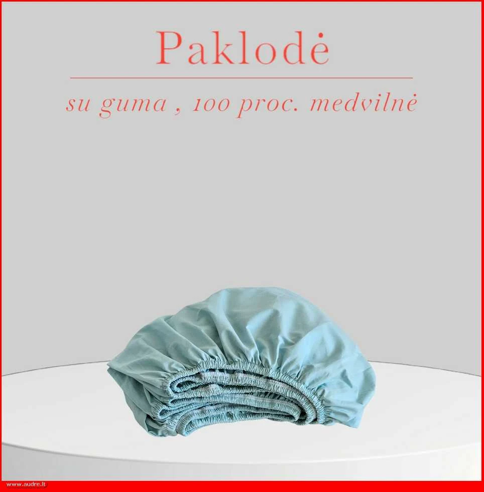 Paklodė su guma 100/140/160/180/200x200+20cm. - 100x200+20cm.