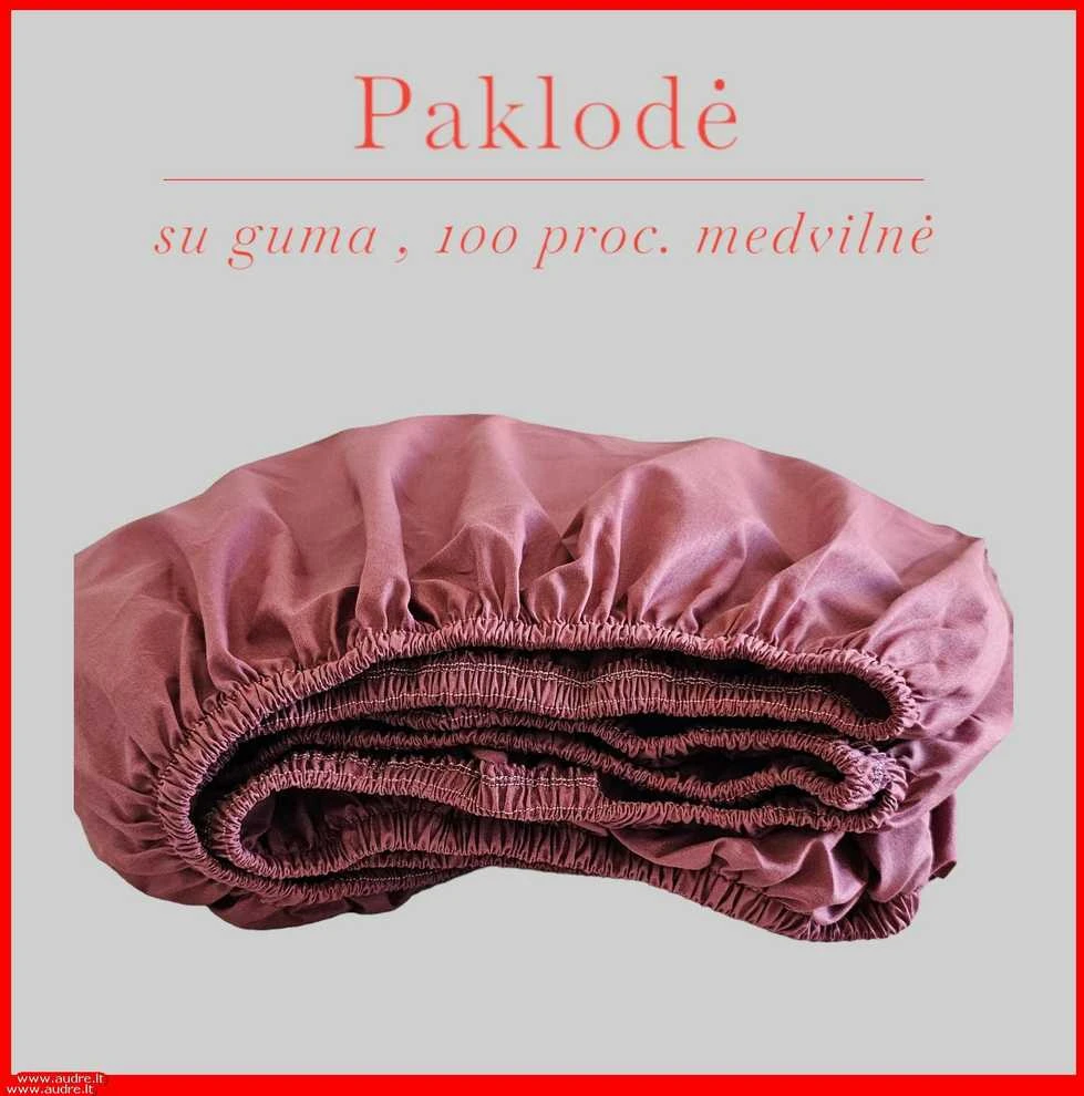 Paklodė su guma 100/140/160/180/200x200+20cm. - 100x200+20cm.
