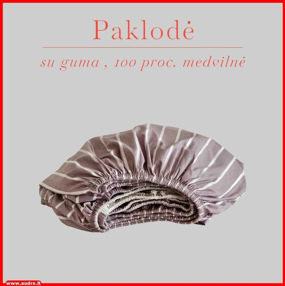 Paklodė su guma 100/140/160/180/200x200+20cm. - 100x200+20cm.