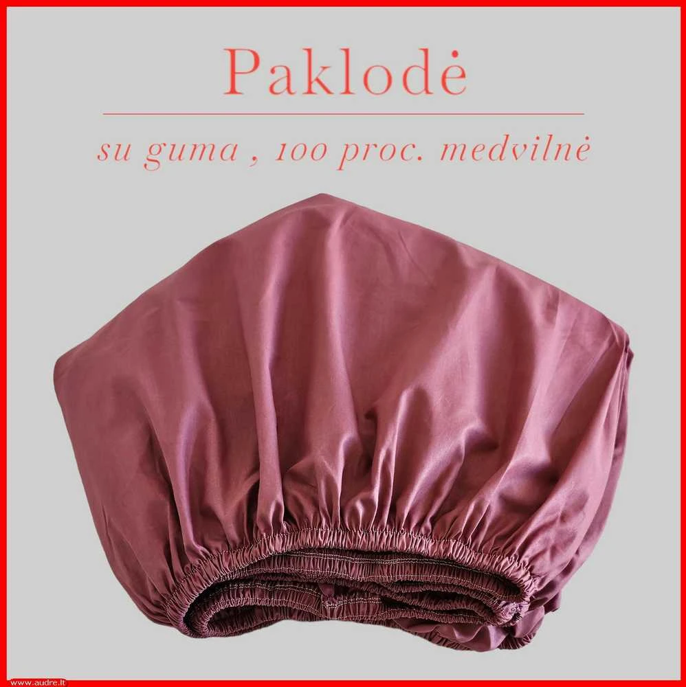Paklodė su guma 100/140/160/180/200x200+20cm. - 100x200+20cm.