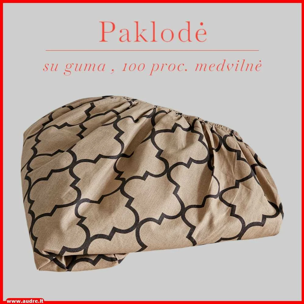 Paklodė su guma 100/140/160/180/200x200+20cm. - 100x200+20cm.