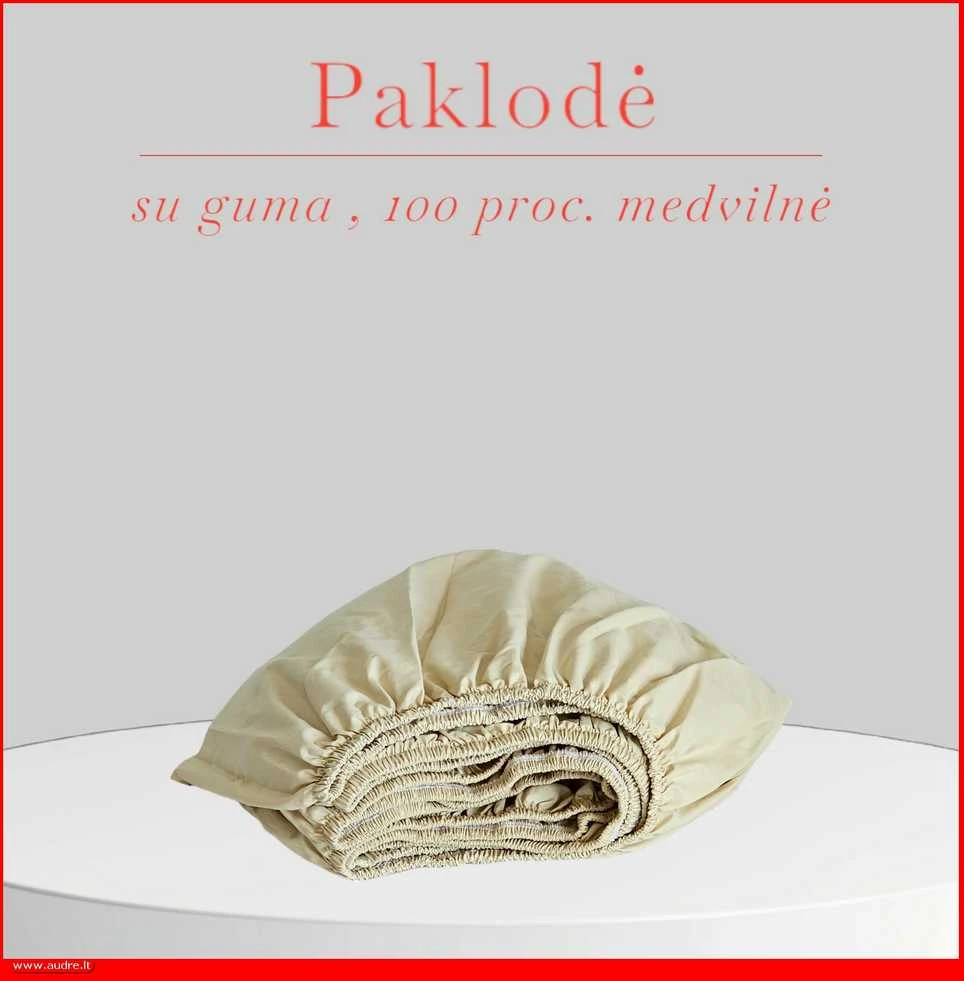 Paklodė su guma 100/140/160/180/200x200+20cm. - 100x200+20cm.