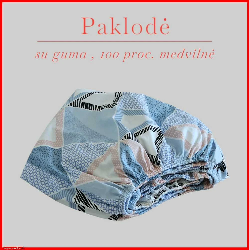 Paklodė su guma 100/140/160/180x200+30cm. - 140x200+30cm.