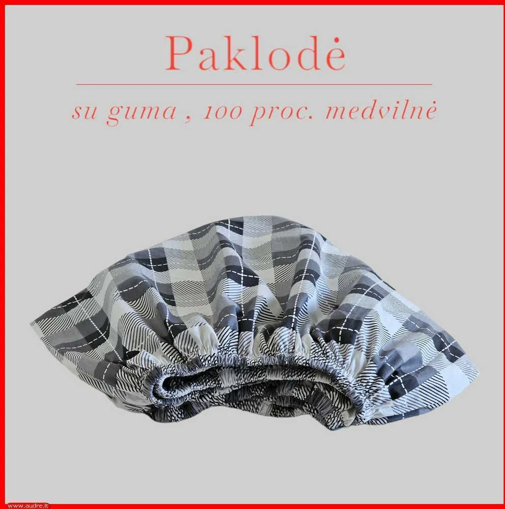 Paklodė su guma 100/140/160/180x200+30cm. - 180x200+30cm.