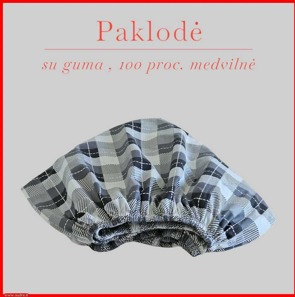 Paklodė su guma 100/140/160/180x200+30cm. - 180x200+30cm.
