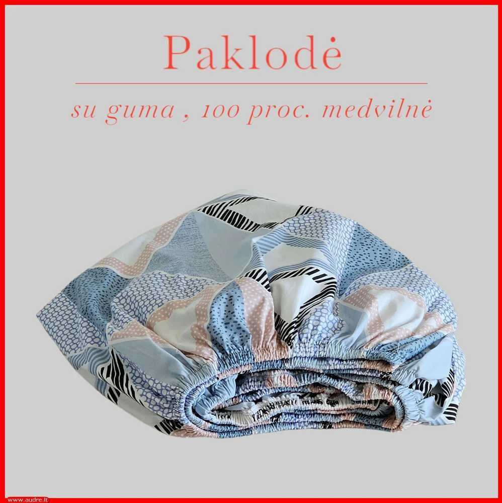 Paklodė su guma 100/140/160/180x200+30cm. - 140x200+30cm.