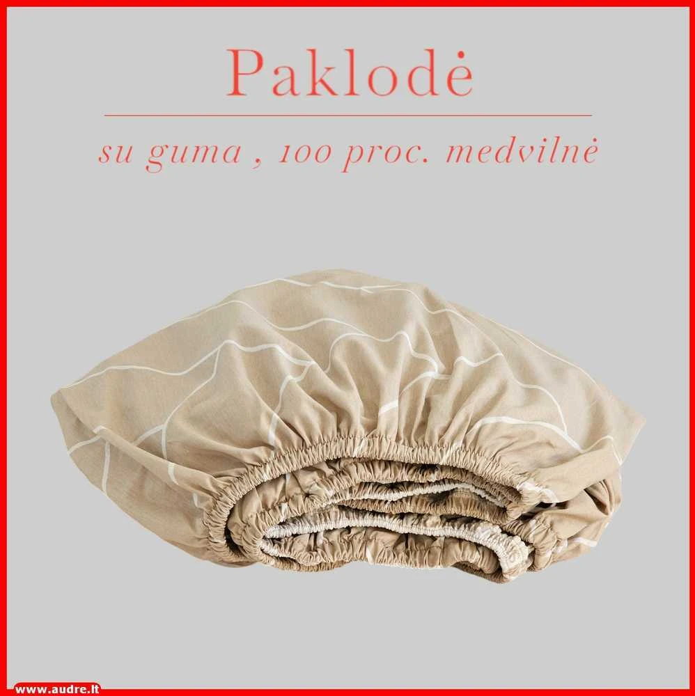 Paklodė su guma 100/140/160/180x200+30cm. - 160x200+30cm.