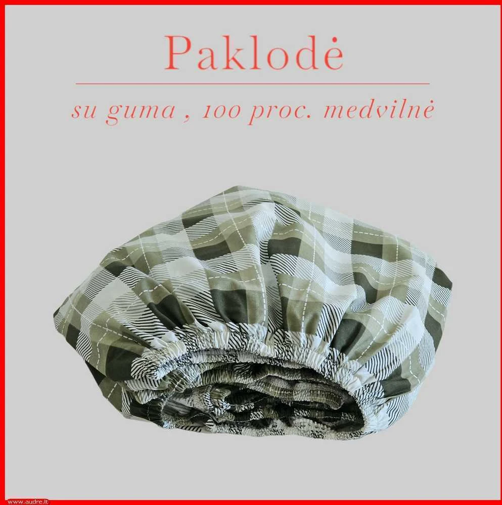 Paklodė su guma 100/140/160/180x200+30cm. - 140x200+30cm.