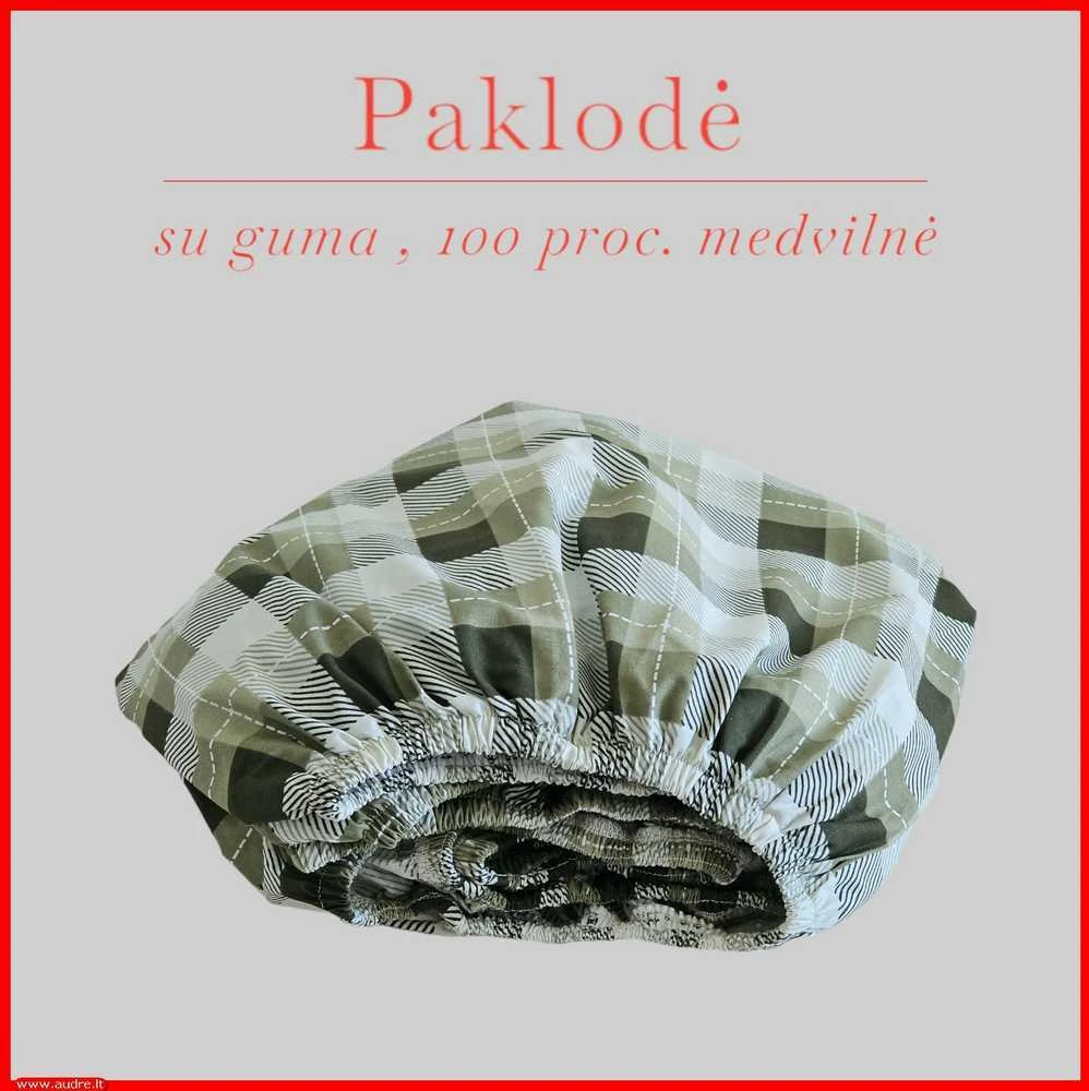 Paklodė su guma 100/140/160/180x200+30cm. - 100x200+30cm.