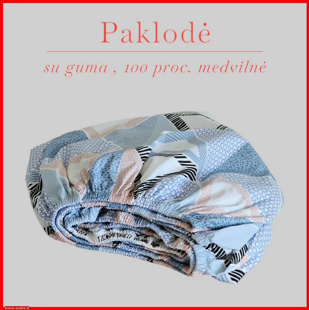 Paklodė su guma 100/140/160/180x200+30cm. - 140x200+30cm.