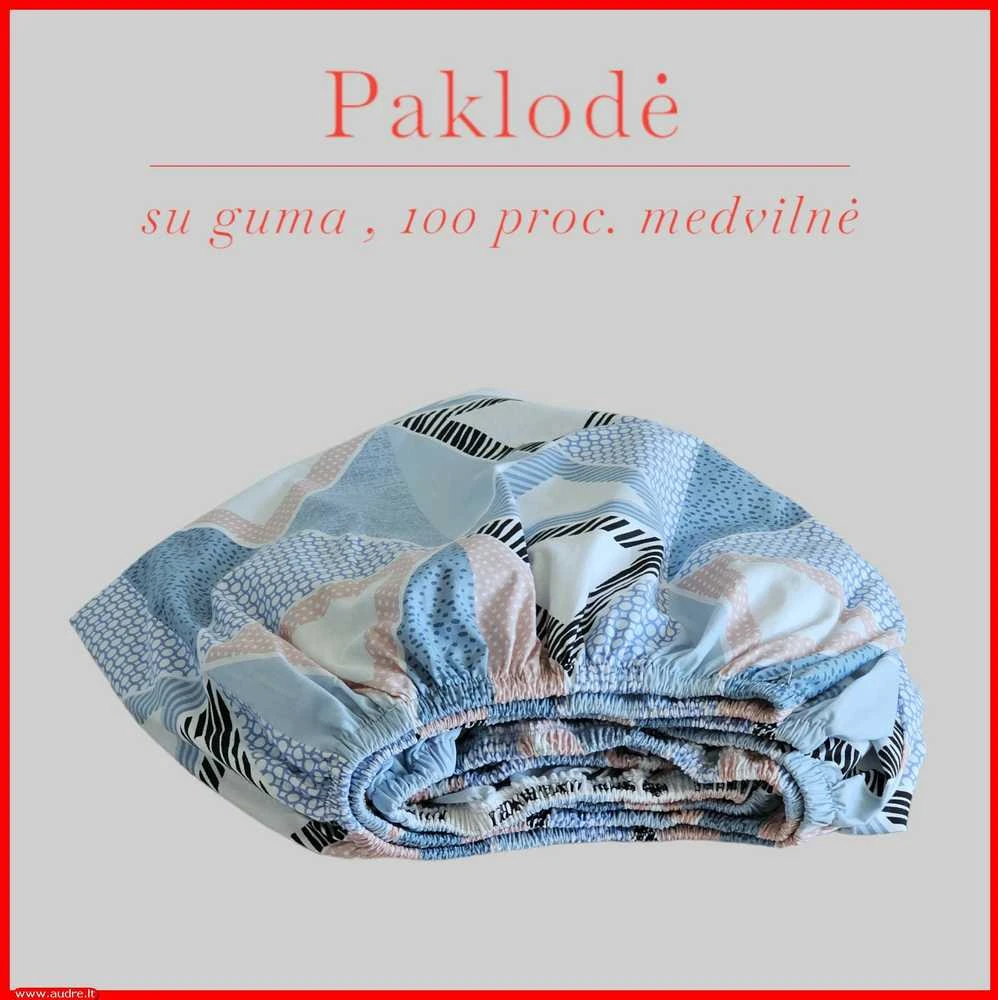 Paklodė su guma 100/140/160/180x200+30cm. - 140x200+30cm.