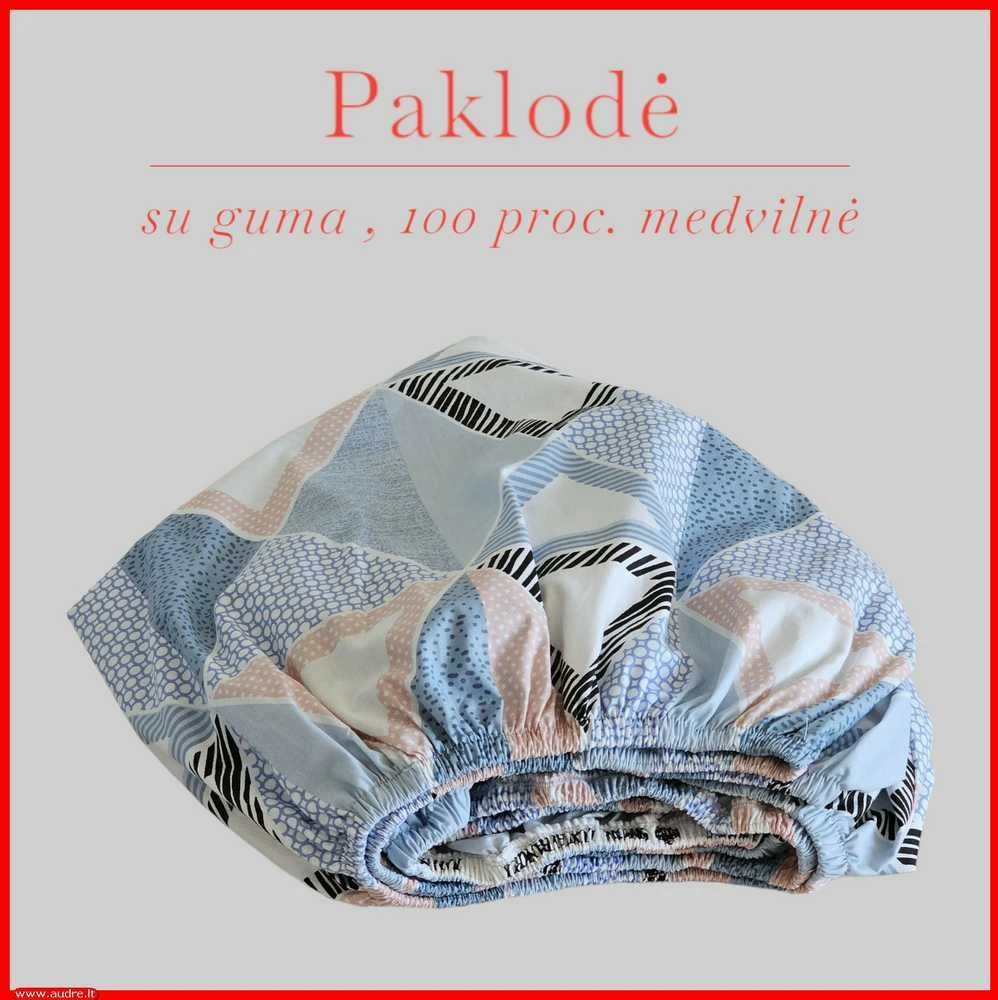 Paklodė su guma 100/140/160/180x200+30cm. - 140x200+30cm.