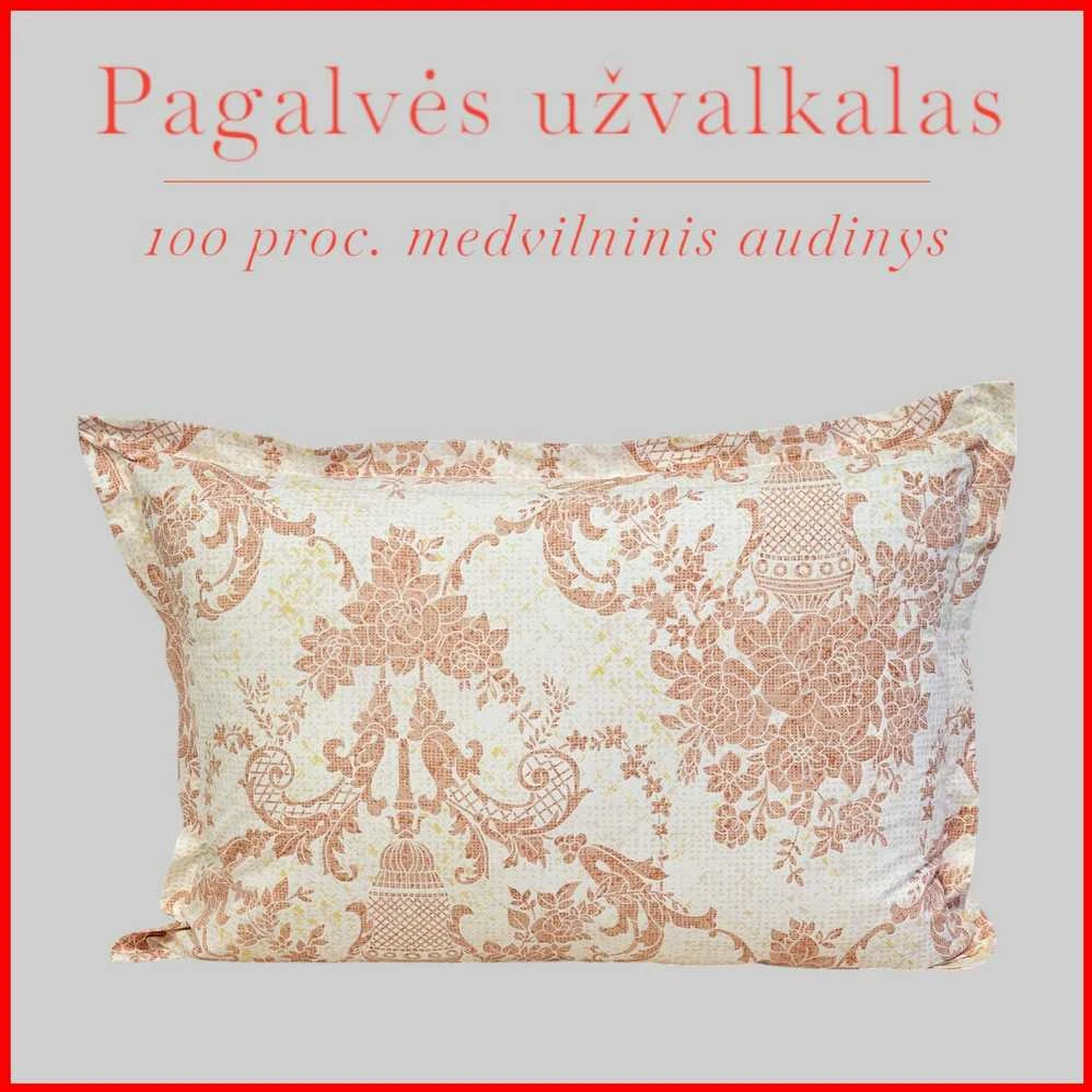 100 proc. medvilnės patalynės komplektas - Antklodės užvalkalas 140x200 cm. + pagalvės užvalkalas 50x70 cm. be užtrauktuko (1 vnt.)