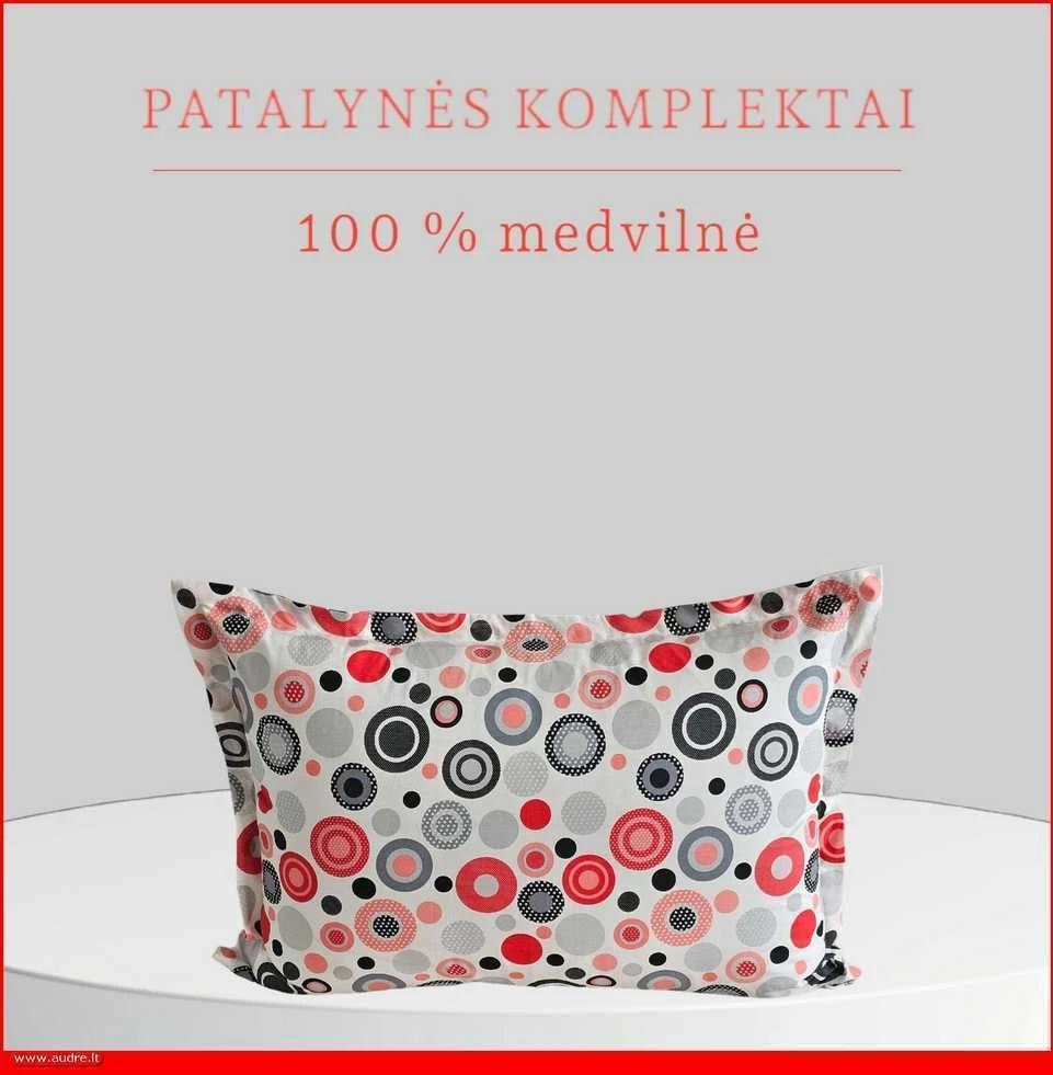 100 proc. medvilnės patalynės komplektas - Antklodės užvalkalas 140x200 cm. + 1 pagalvės užvalkalas 50x70 cm. be užtrauktuko.