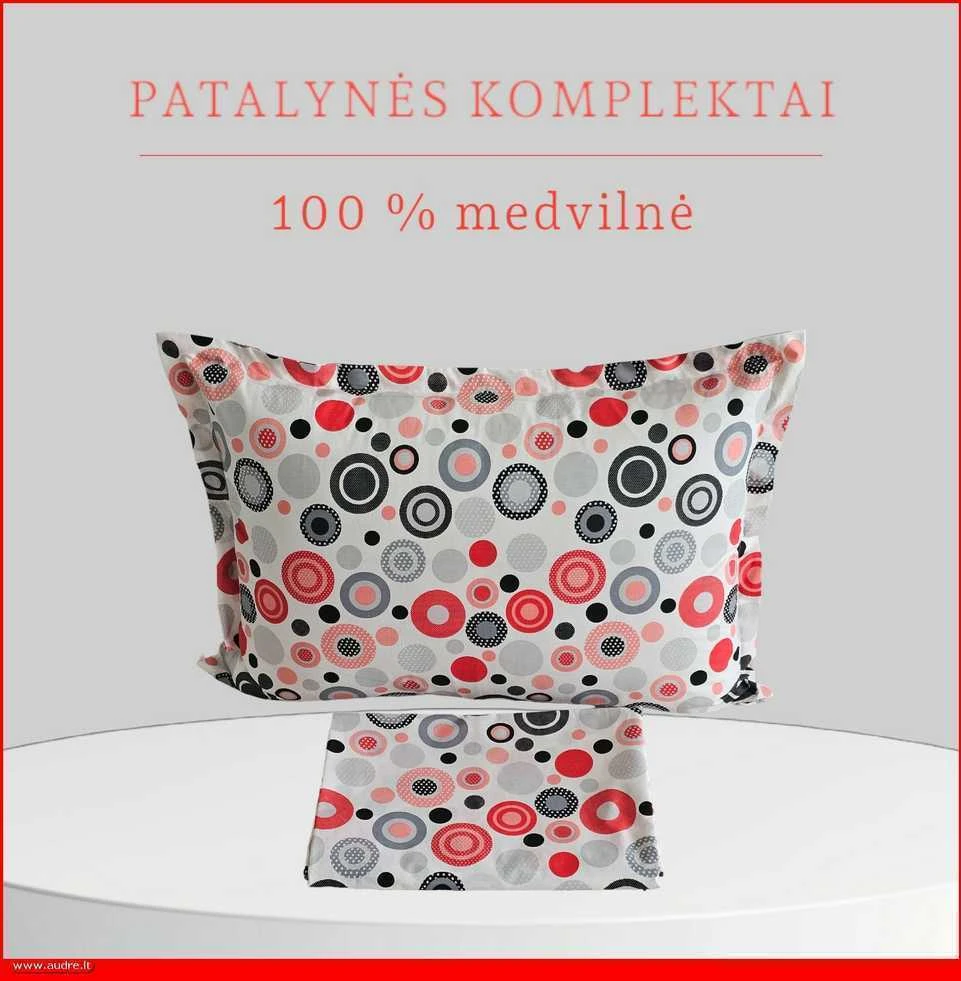 100 proc. medvilnės patalynės komplektas - Antklodės užvalkalas 140x200 cm. + 1 pagalvės užvalkalas 50x70 cm. be užtrauktuko.