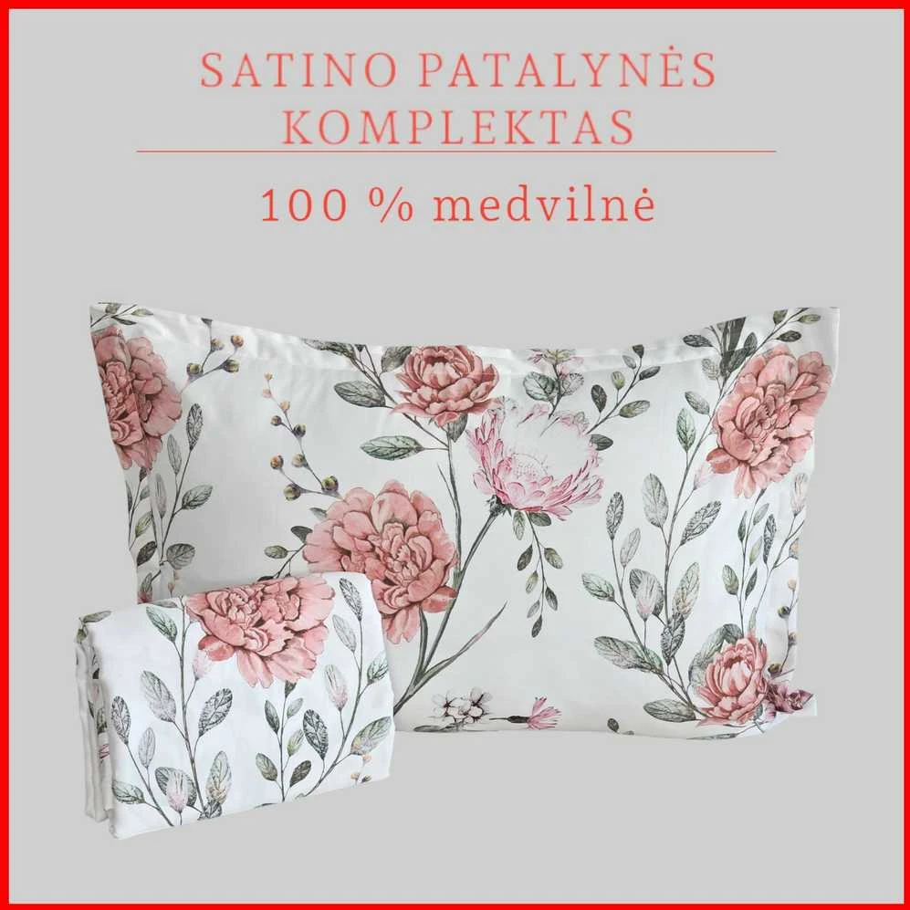 Patalynės komplektas Antklodės ir pagalvės užvalkalų komplektas - Antklodės užvalkalas 160x200 cm. + pagalvės užvalkalas 50x70 cm. (1 vnt.)