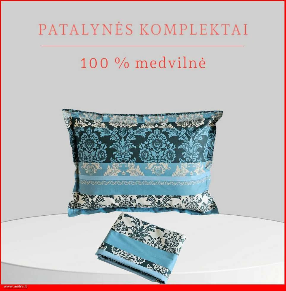 100 proc. medvilnės patalynės komplektas - Antklodės užvalkalas 160x200 cm. + pagalvės užvalkalas 50x70 cm. (1 vnt.)