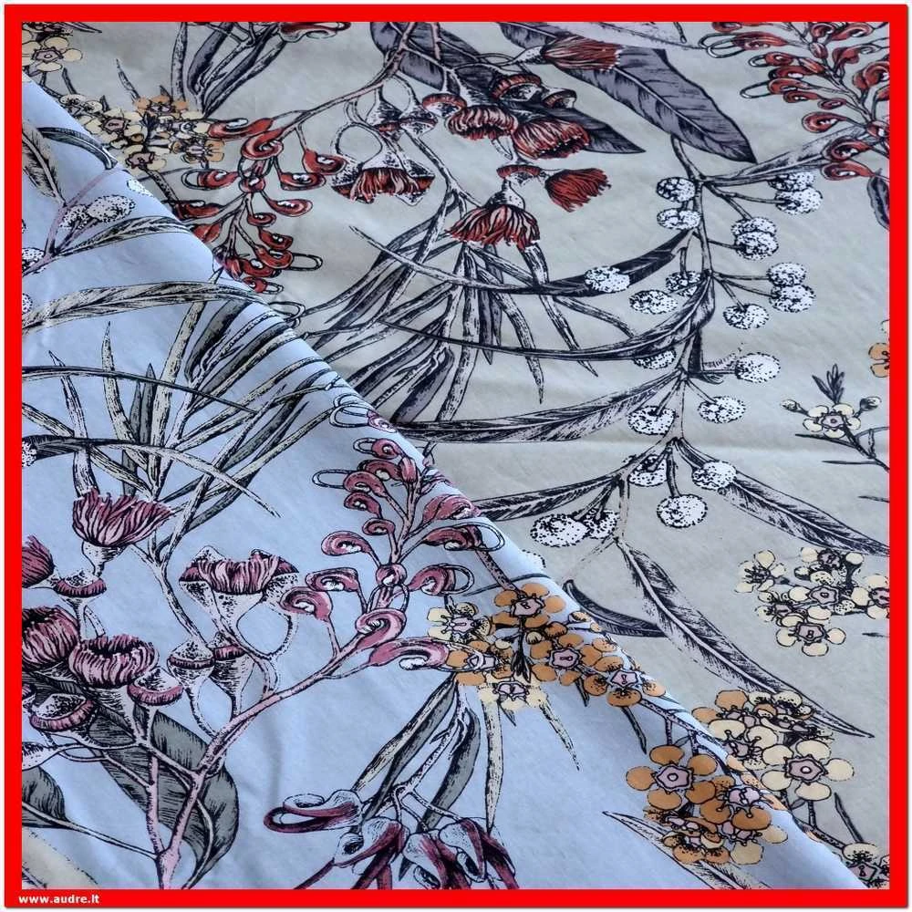 100 proc. medvilnės patalynės komplektas - Antklodės užvalkalas 200x200 cm. + pagalvės užvalkalai 50x70 cm. (2 vnt.)