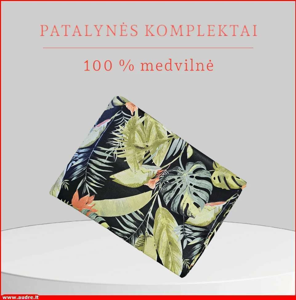Patalynės komplektas - Antklodės užvalkalas 140x200 cm. + 1 pagalvės užvalkalas 50x70 cm. be užtrauktuko.