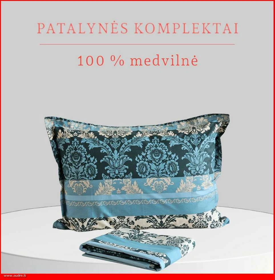 100 proc. medvilnės patalynės komplektas - Antklodės užvalkalas 160x200 cm. + pagalvės užvalkalas 50x70 cm. (1 vnt.)
