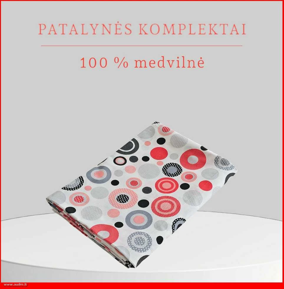 100 proc. medvilnės patalynės komplektas - Antklodės užvalkalas 200x200 cm. + pagalvės užvalkalai 50x70 cm. (2 vnt.)