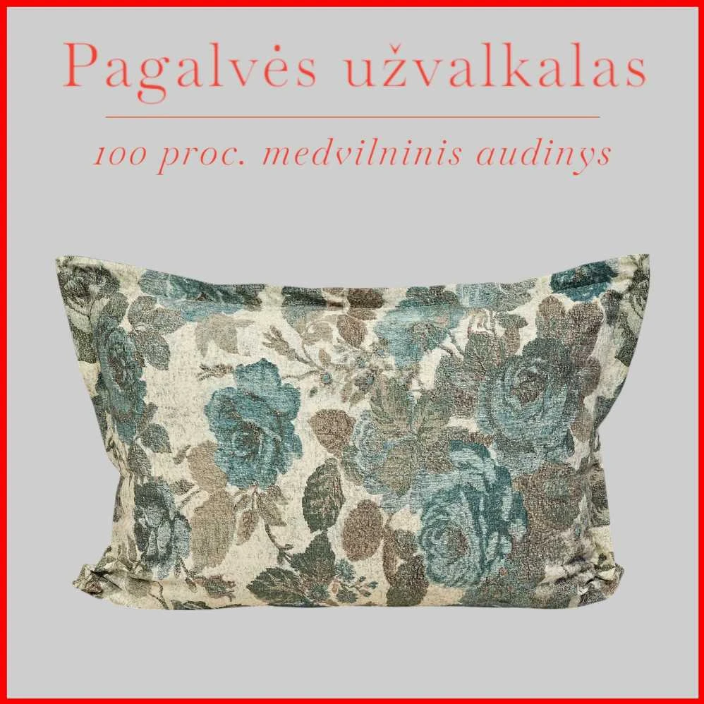 Glamžyto medvilninio audinio pagalvės užvalkalas - 70x70 cm. be užtrauktuko