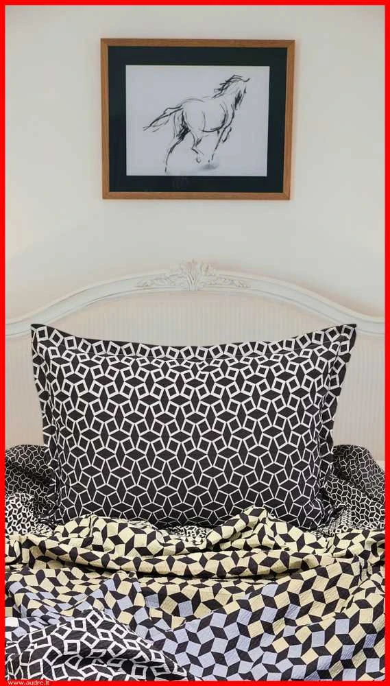 Glamžyto medvilninio audinio antklodės ir pagalvės užvalkalų patalynės komplektas - Antklodės užvalkalas 140x200 cm. + pagalvės užvalkalas 50x70 cm. be užtrauktuko (1 vnt.)