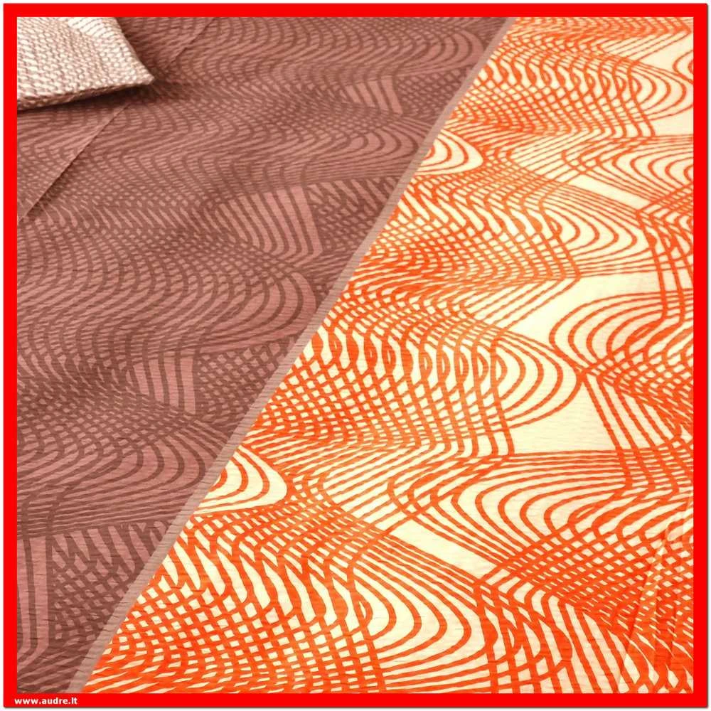 Glamžyto medvilninio audinio antklodės ir pagalvės užvalkalų patalynės komplektas - Antklodės užvalkalas 200x200 cm. + pagalvės užvalkalai 50x70 cm. (2 vnt.)